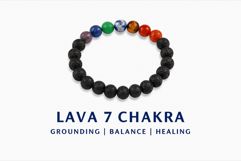 7 Chakra Lava Stone Bracelet