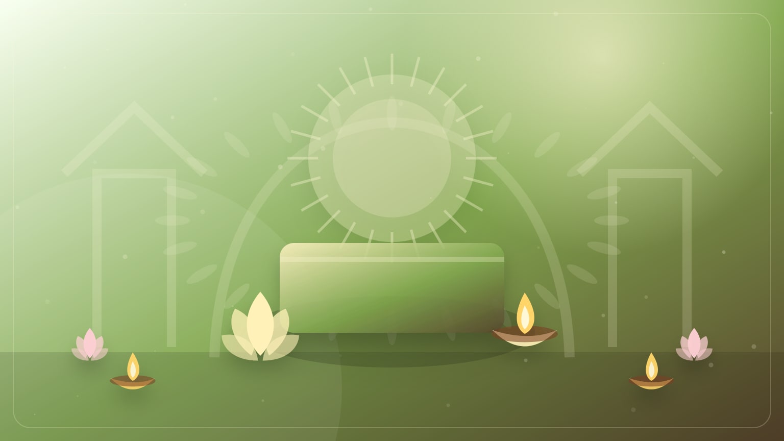 A Kamika Ekadashi cover with tulsi, sattvic fasting food, water, and diya.